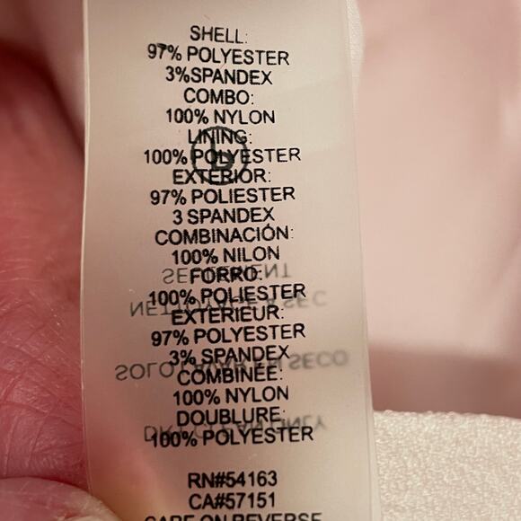 Karl Lagerfeld Paris Pink Sleeveless Navy Lace Trim Classic Career Shift Dress L - Picture 9 of 13